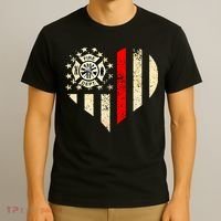 Funny Firefighter Fireman Heart T-Shirt thumb 3