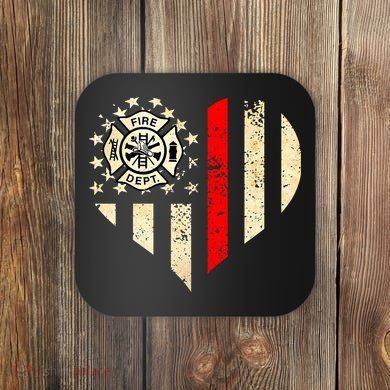 Funny Firefighter Fireman Heart Coaster