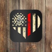 Funny Firefighter Fireman Heart Coaster thumb 0