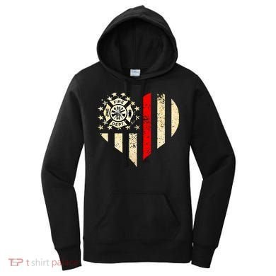 Funny Firefighter Fireman Heart Women's Hoodie