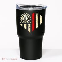 Funny Firefighter Fireman Heart Tumbler thumb 0