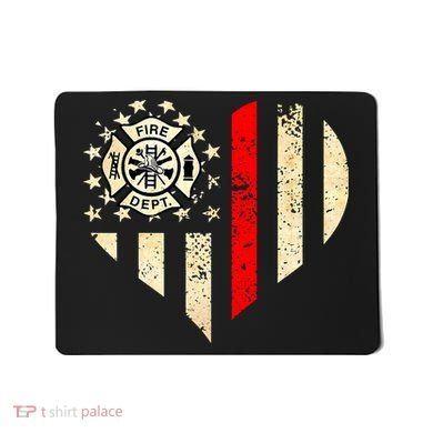Funny Firefighter Fireman Heart Mousepad