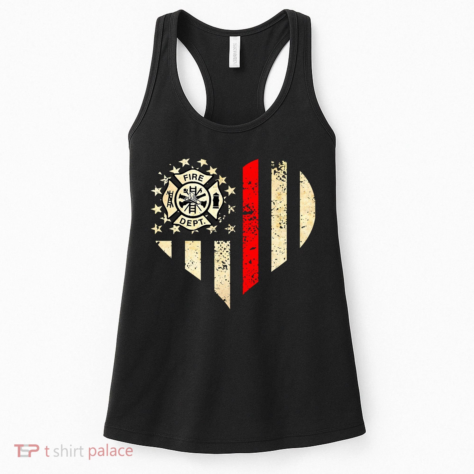 Funny Firefighter Fireman Heart Women's Tank Top