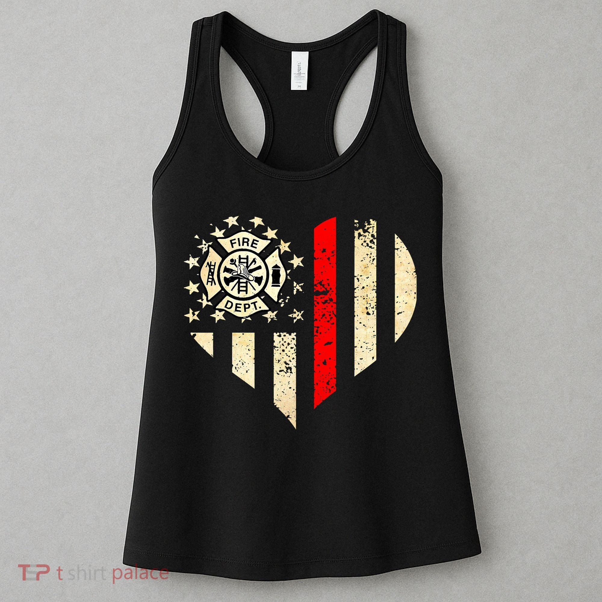 Funny Firefighter Fireman Heart Women's Tank Top