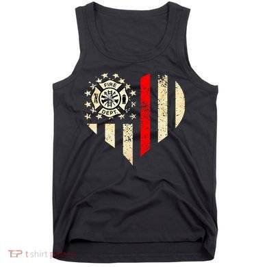 Funny Firefighter Fireman Heart Tank Top