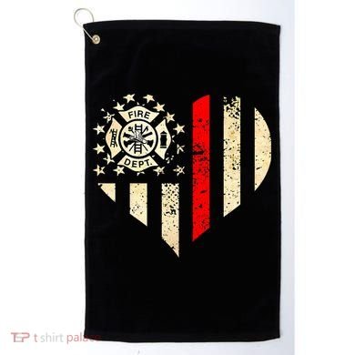 Funny Firefighter Fireman Heart Golf Towel