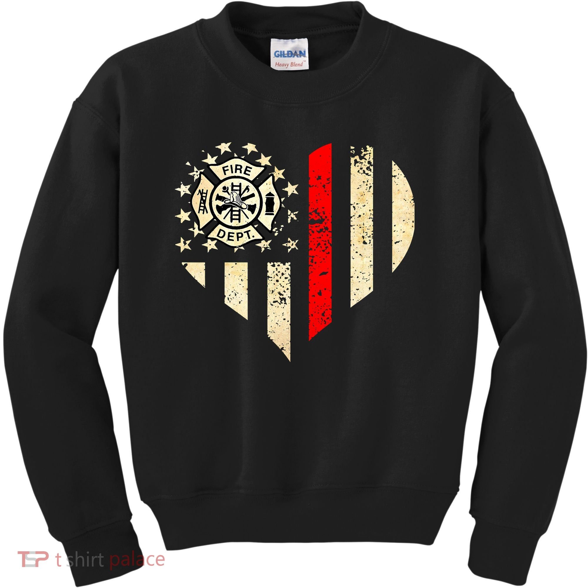 Funny Firefighter Fireman Heart Kids Sweatshirt