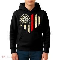 Funny Firefighter Fireman Heart Kids Hoodie thumb 4
