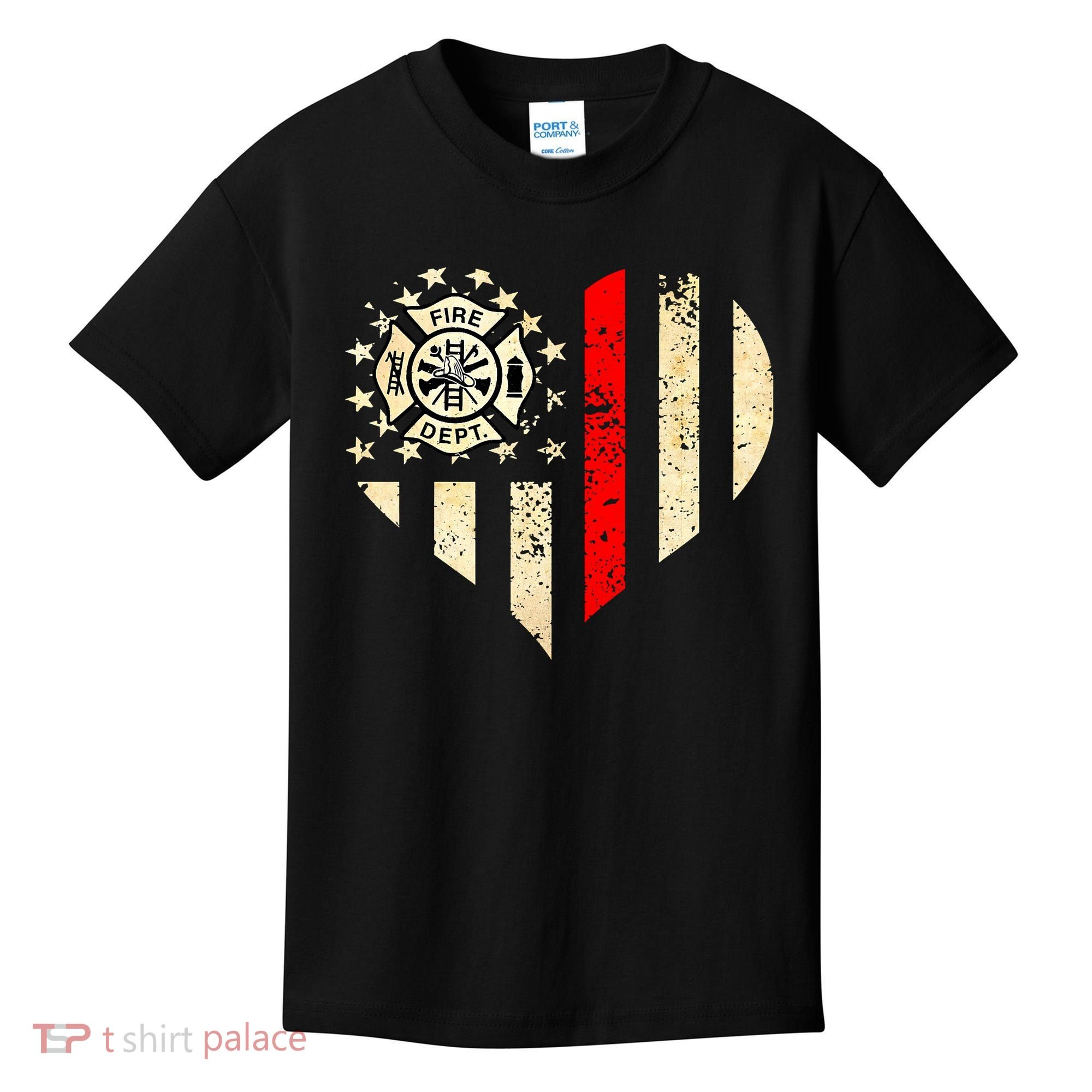 Funny Firefighter Fireman Heart Kids T-Shirt