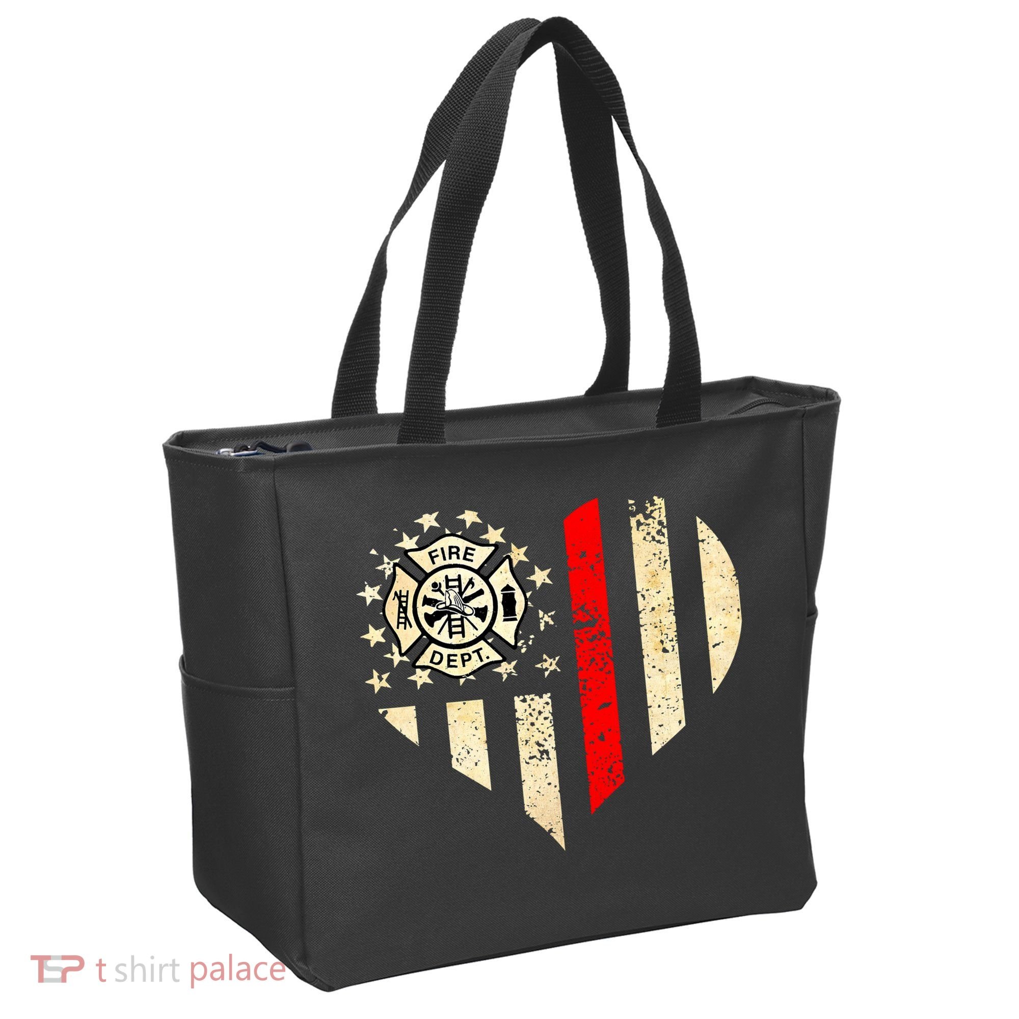 Funny Firefighter Fireman Heart Tote Bag
