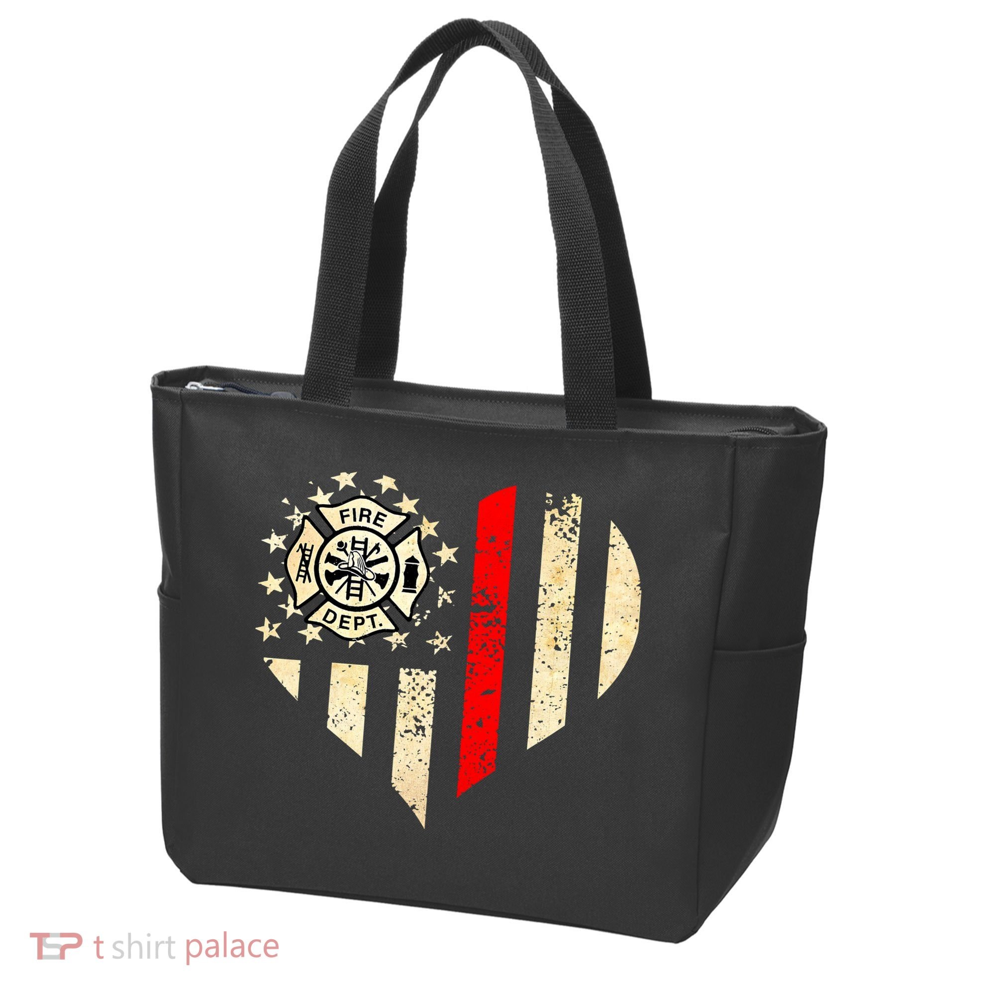 Funny Firefighter Fireman Heart Tote Bag