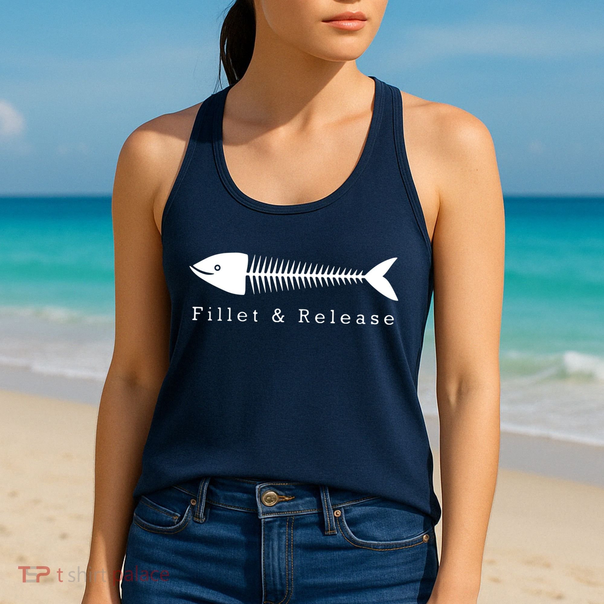 Funny Fishing Fisherman Humor Tee Fillet And Release Women's Tank Top
