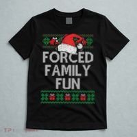 Forced Family Fun Sarcastic Funny Christmas Ugly Xmas T-Shirt thumb 5