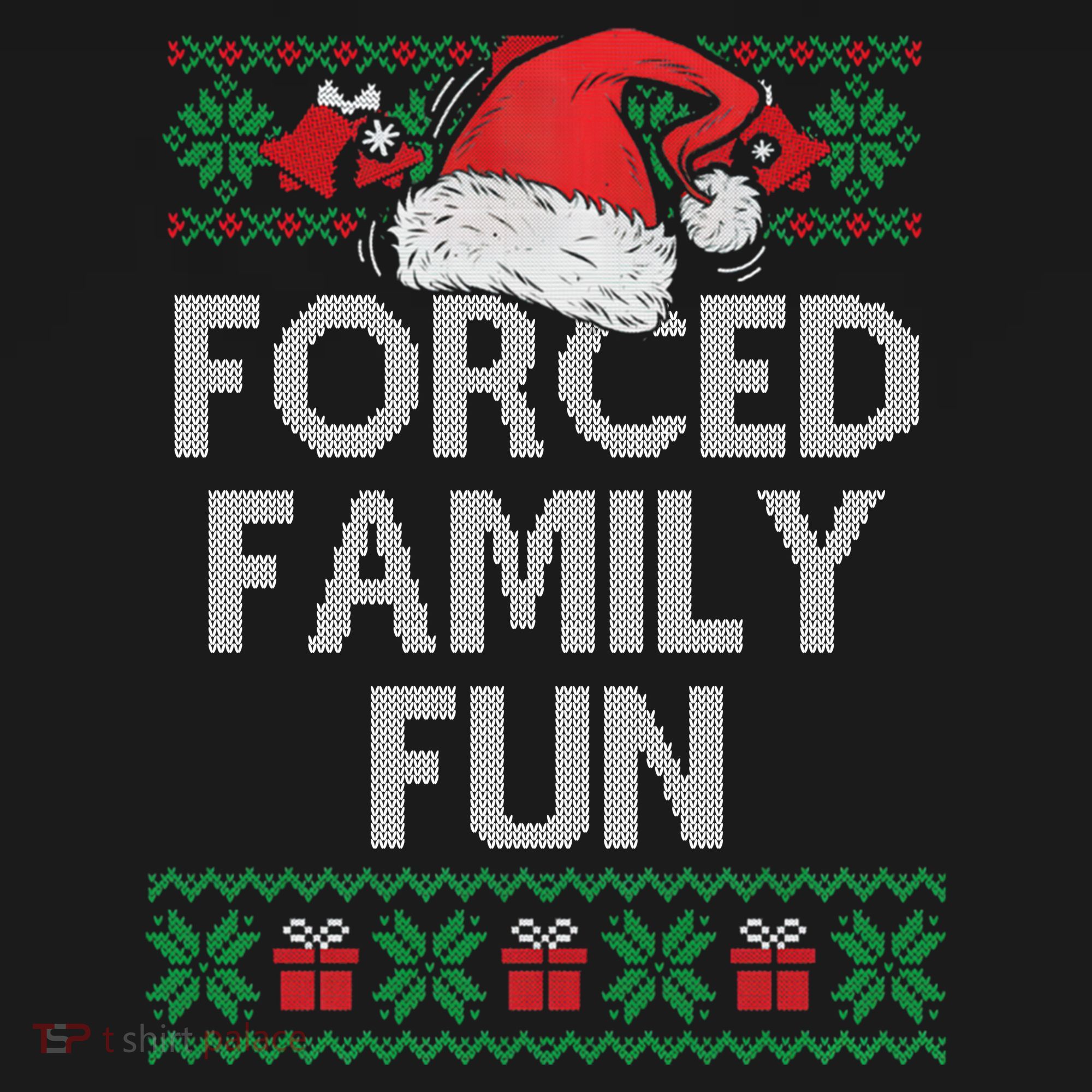 Forced Family Fun Sarcastic Funny Christmas Ugly Xmas Polo