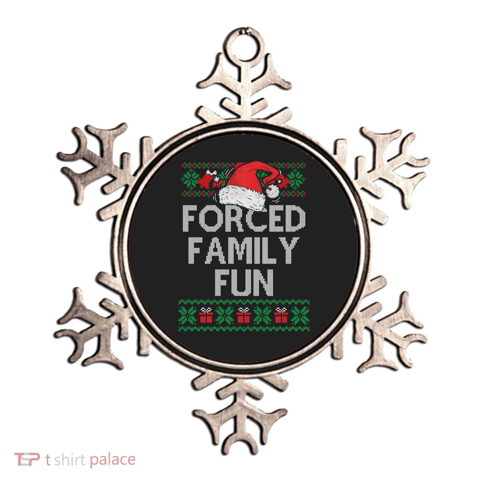 Forced Family Fun Sarcastic Funny Christmas Ugly Xmas Ornament
