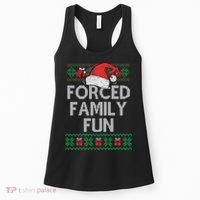 Forced Family Fun Sarcastic Funny Christmas Ugly Xmas Women's Tank Top thumb 0