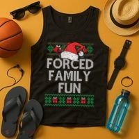 Forced Family Fun Sarcastic Funny Christmas Ugly Xmas Tank Top thumb 4