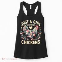 Floral Farmer Funny Just A Girl Who Loves Chickens  Women's Tank Top thumb 0