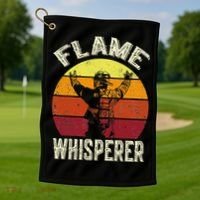 Funny Firefighting Fireman & Volunr Firefighter Golf Towel thumb 1