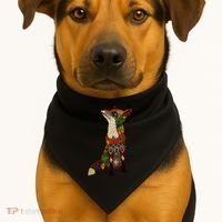 Floral Fox USA-Made Doggie Bandana thumb 1