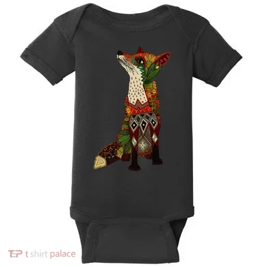 Floral Fox Baby Bodysuit
