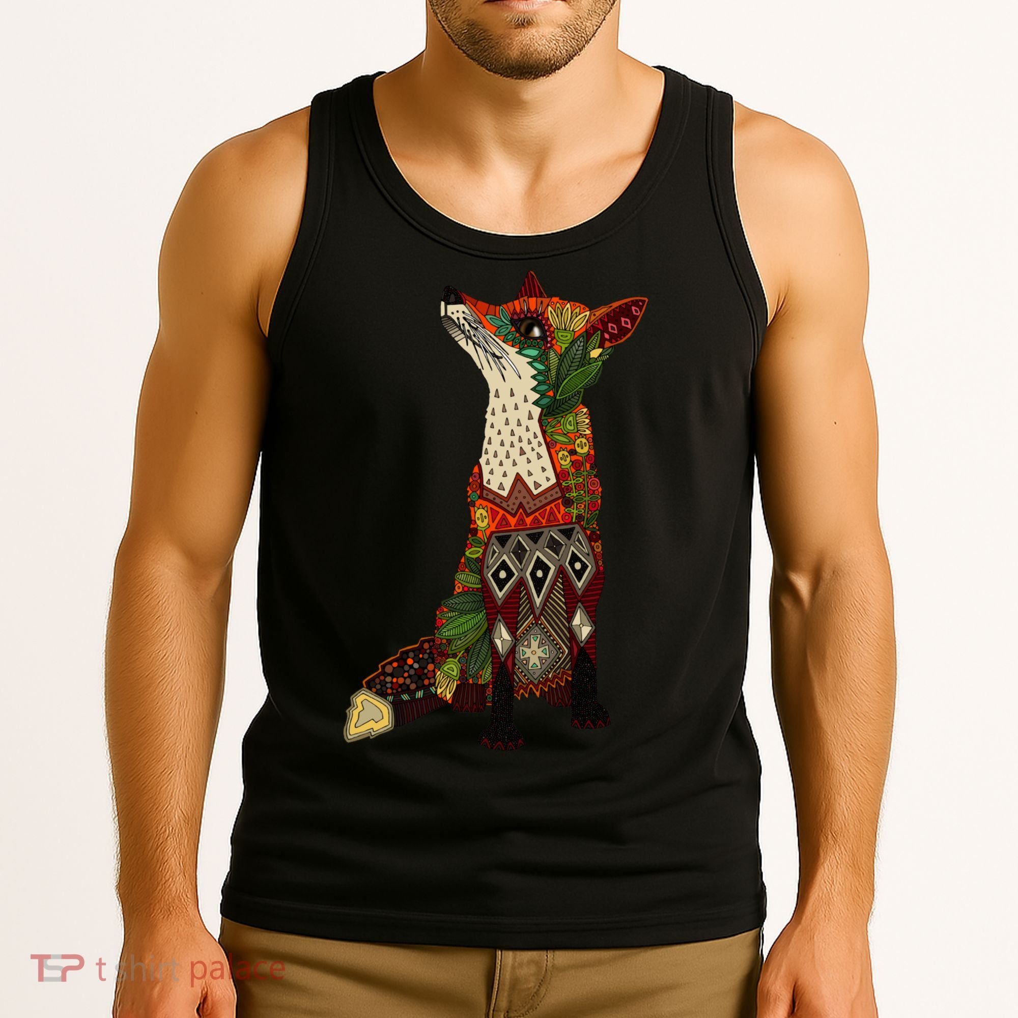 Floral Fox Tank Top