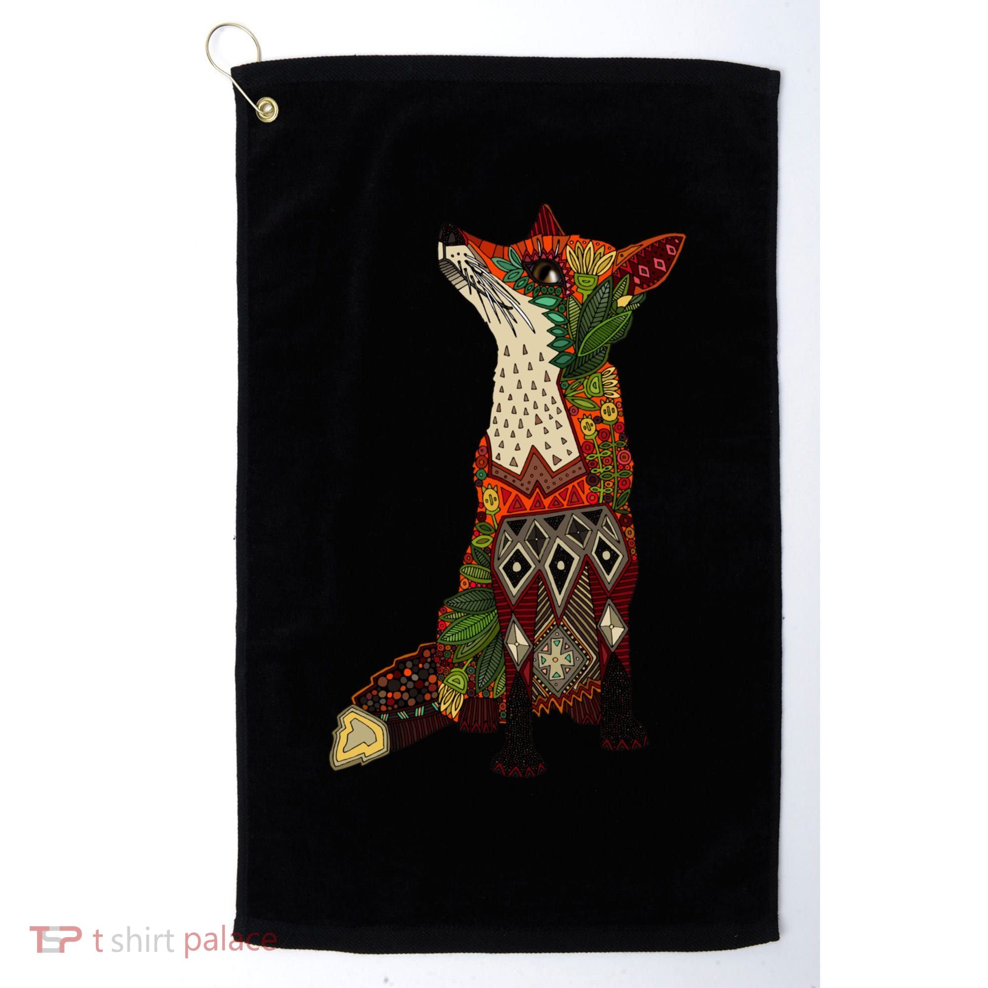 Floral Fox Golf Towel