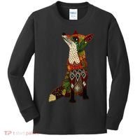 Floral Fox Kids Long Sleeve Shirt thumb 0