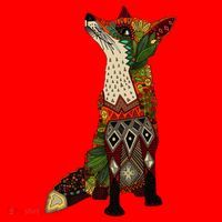 Floral Fox Santa Hat thumb 1