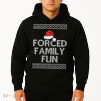 Forced Family Fun Funny Ugly Christmas Holiday Hoodie thumb 2