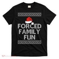 Forced Family Fun Funny Ugly Christmas Holiday T-Shirt thumb 0