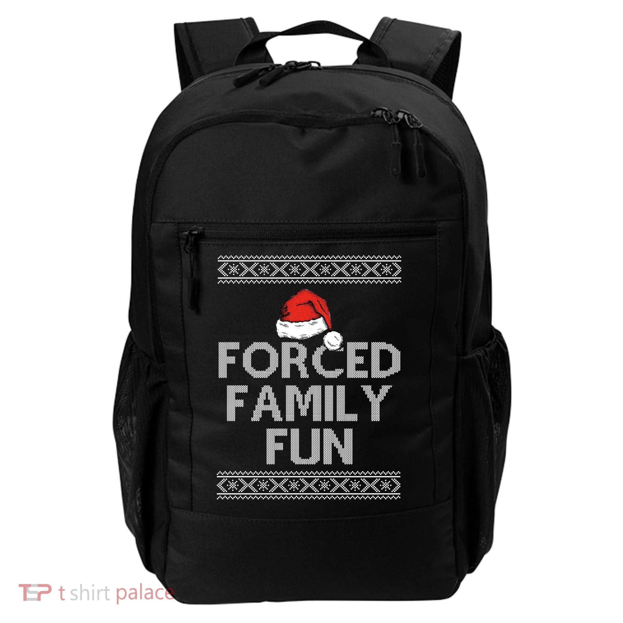 Forced Family Fun Funny Ugly Christmas Holiday Backpack