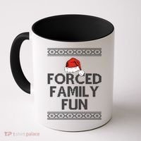 Forced Family Fun Funny Ugly Christmas Holiday Coffee Mug thumb 0