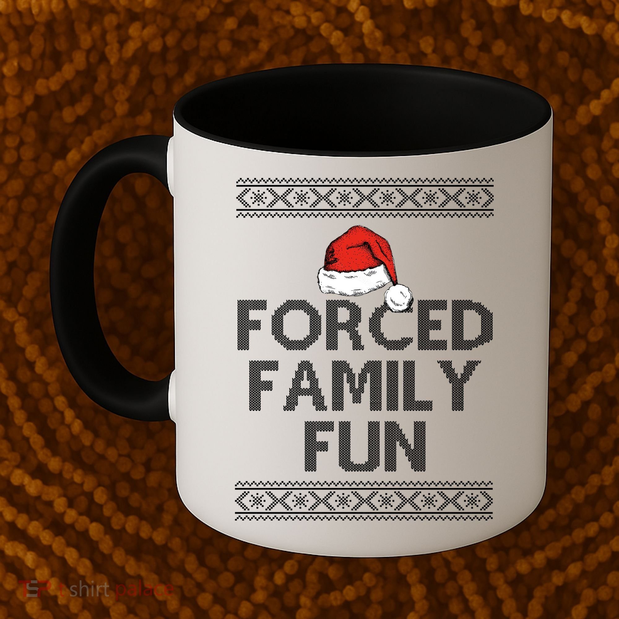 Forced Family Fun Funny Ugly Christmas Holiday Coffee Mug