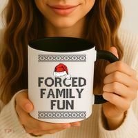Forced Family Fun Funny Ugly Christmas Holiday Coffee Mug thumb 3
