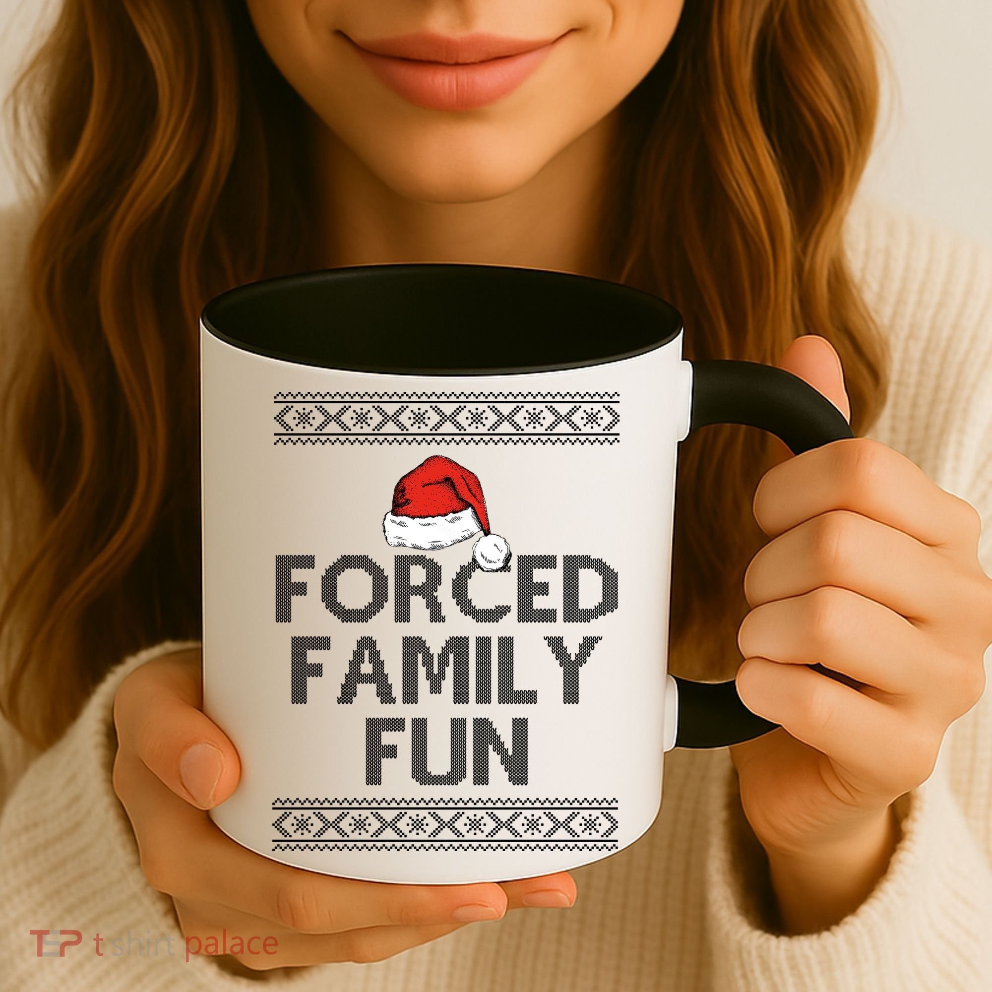 Forced Family Fun Funny Ugly Christmas Holiday Coffee Mug
