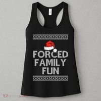 Forced Family Fun Funny Ugly Christmas Holiday Women's Tank Top thumb 3
