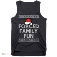 Forced Family Fun Funny Ugly Christmas Holiday Tank Top thumb 0