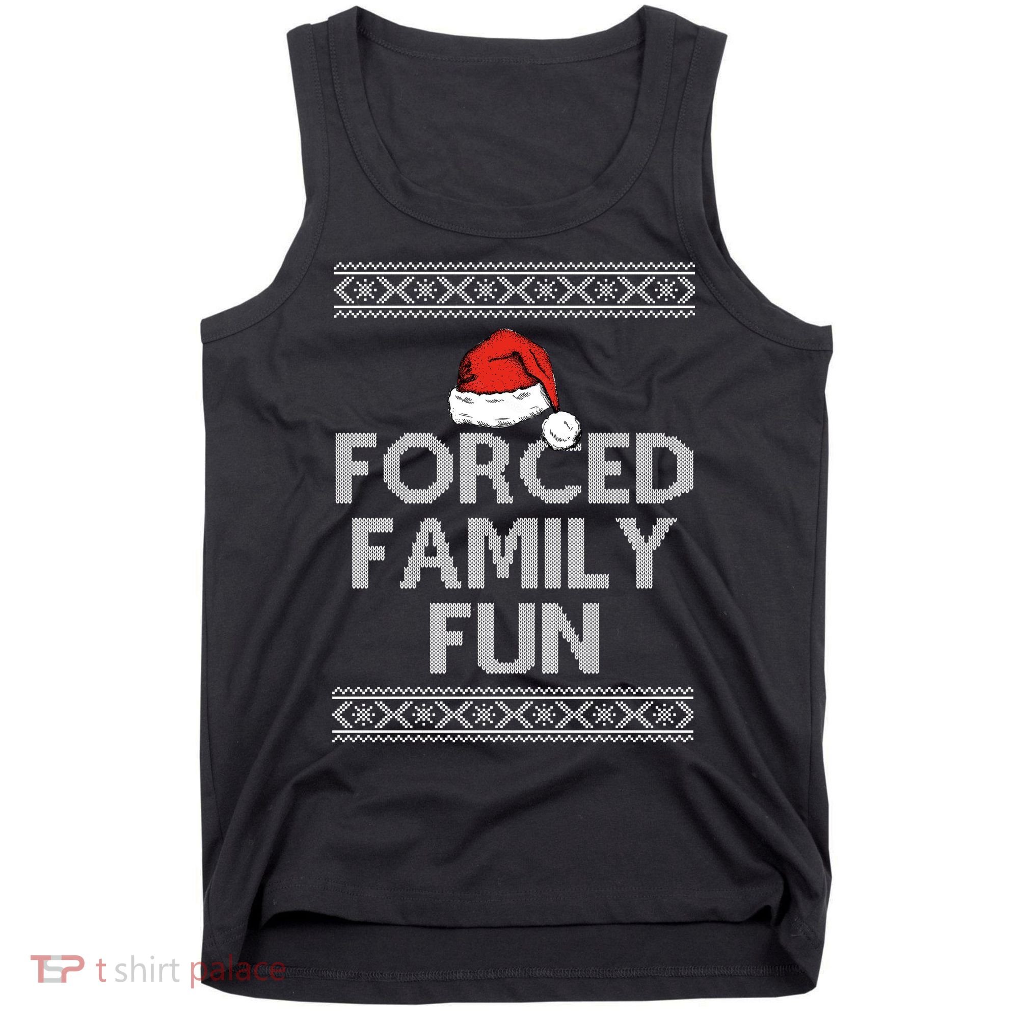 Forced Family Fun Funny Ugly Christmas Holiday Tank Top