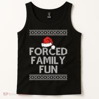 Forced Family Fun Funny Ugly Christmas Holiday Tank Top thumb 2