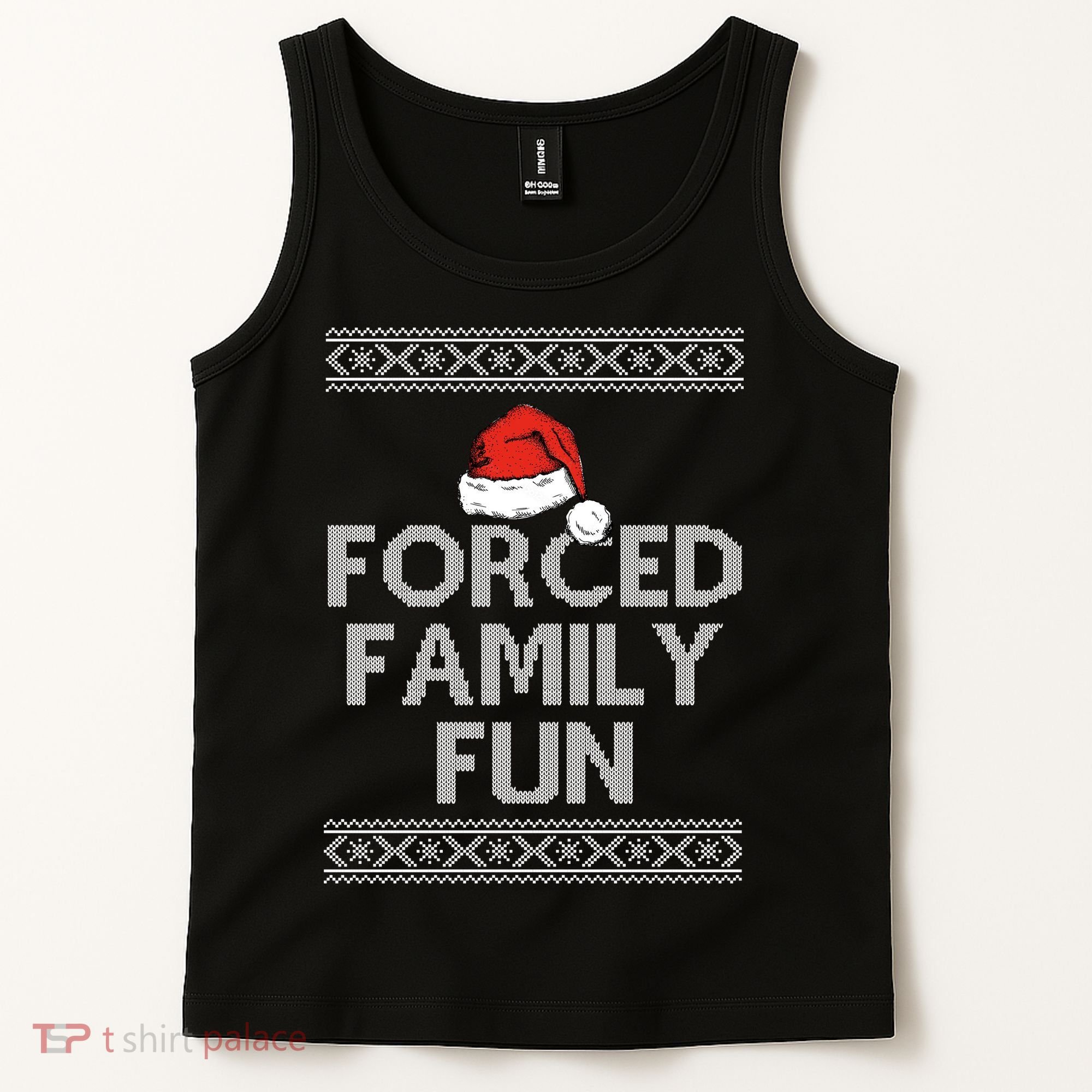 Forced Family Fun Funny Ugly Christmas Holiday Tank Top