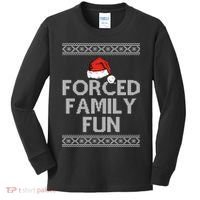 Forced Family Fun Funny Ugly Christmas Holiday Kids Long Sleeve Shirt thumb 0