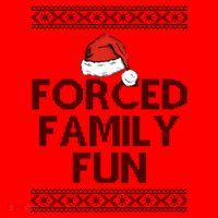 Forced Family Fun Funny Ugly Christmas Holiday Santa Hat thumb 1