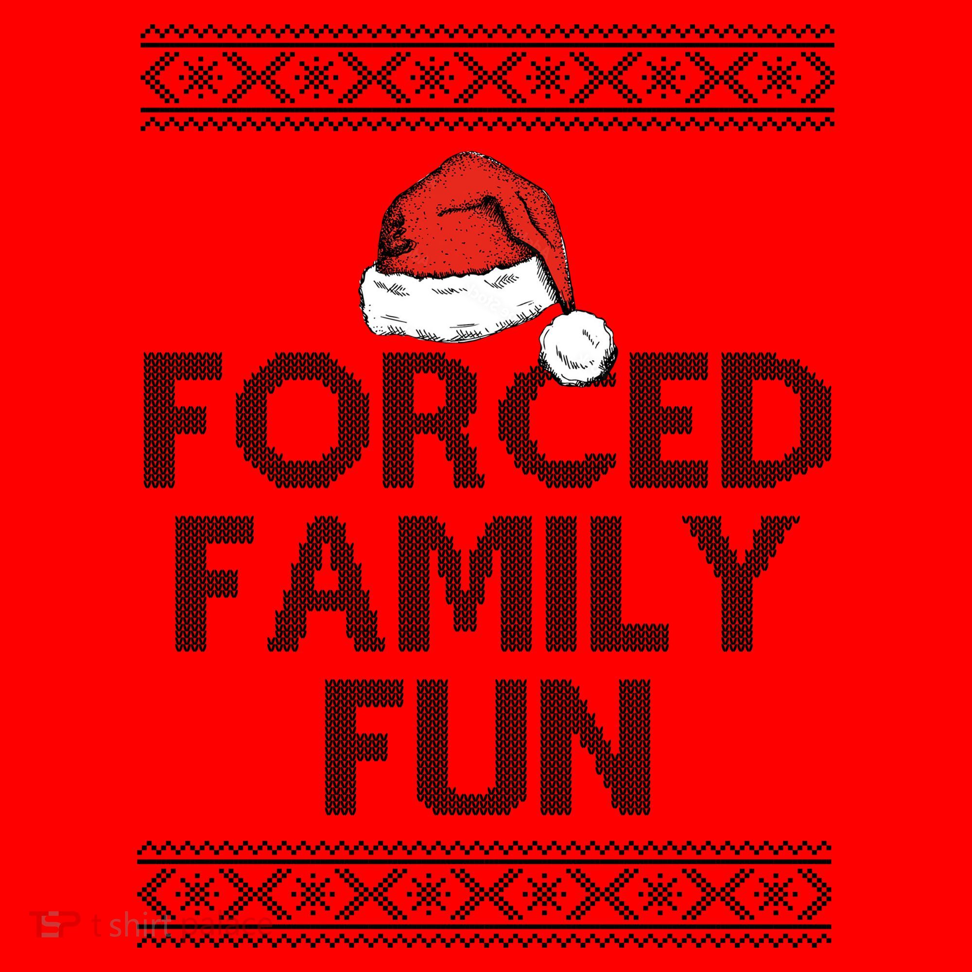 Forced Family Fun Funny Ugly Christmas Holiday Santa Hat