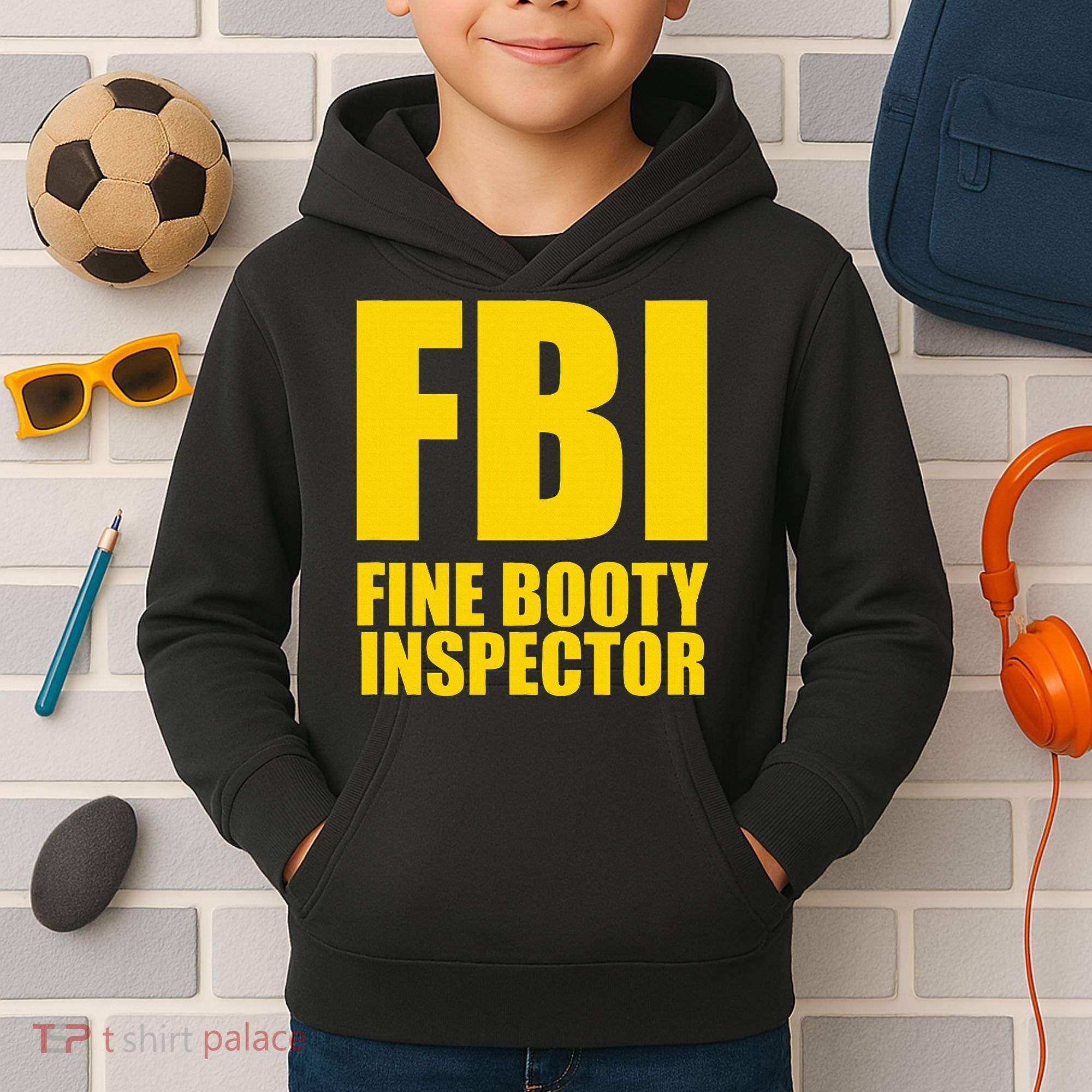 Funny Fbi Fine Booty Inspector Kids Hoodie