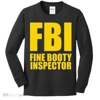 Funny Fbi Fine Booty Inspector Kids Long Sleeve Shirt thumb 0