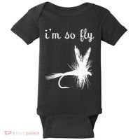 Fly Funny Fishing Baby Bodysuit thumb 0