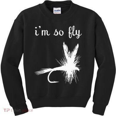 Fly Funny Fishing Kids Sweatshirt
