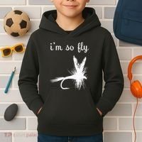 Fly Funny Fishing Kids Hoodie thumb 2