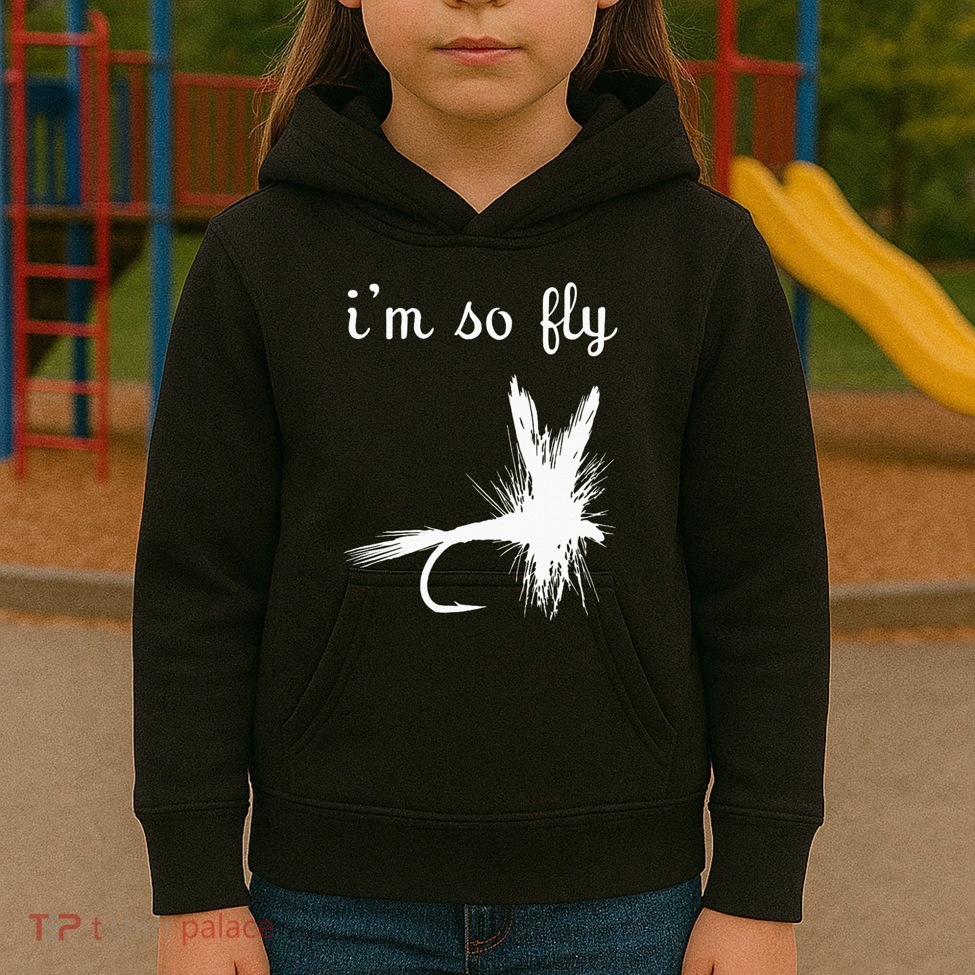 Fly Funny Fishing Kids Hoodie
